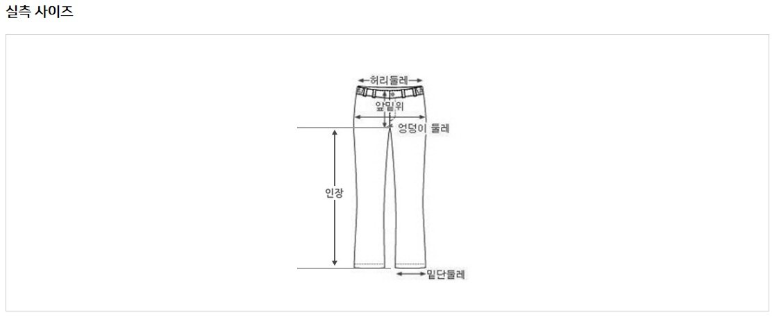 바지 사이즈
