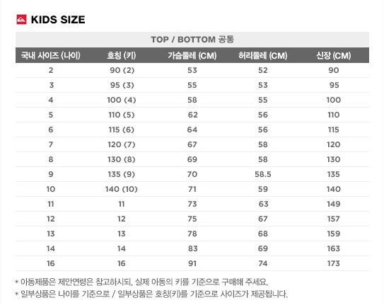 남아사이즈