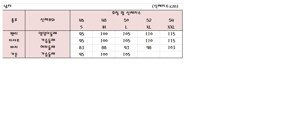 사이즈표