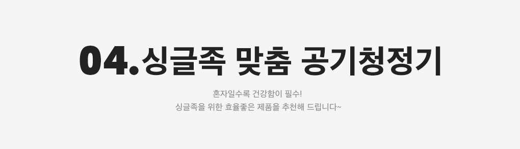 04. 싱글족 맞춤 공기청정기