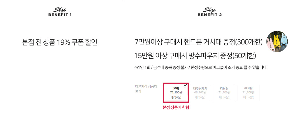 Shop Benefit 소개글
