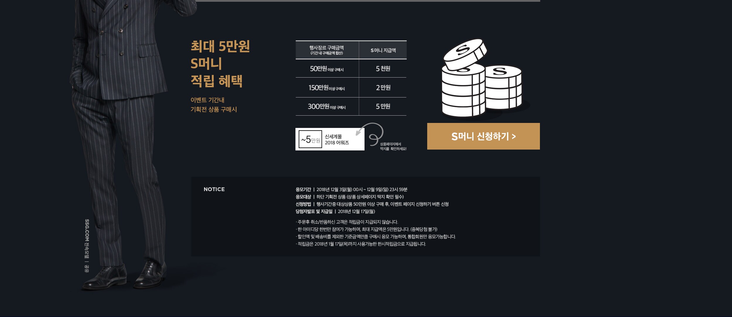 상품페이지에서 신세계몰 2018 어워즈 딱지를 확인하세요!